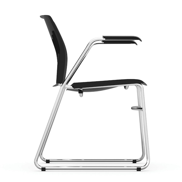 Stacked Seating Stackable Side Chair With Chrome Frame